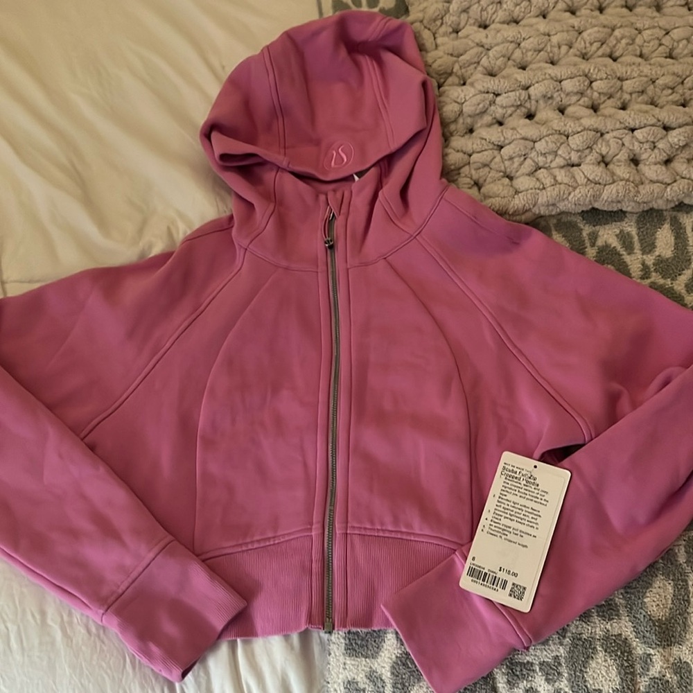 Pink Lululemon Scuba Full Zip Cropped hoodie